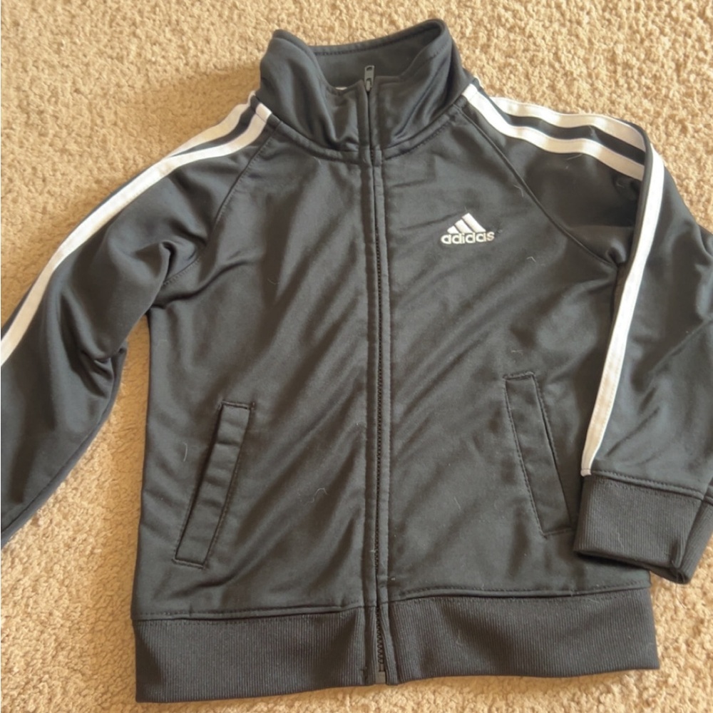 Adidas Charcoal Jacket with White Accents